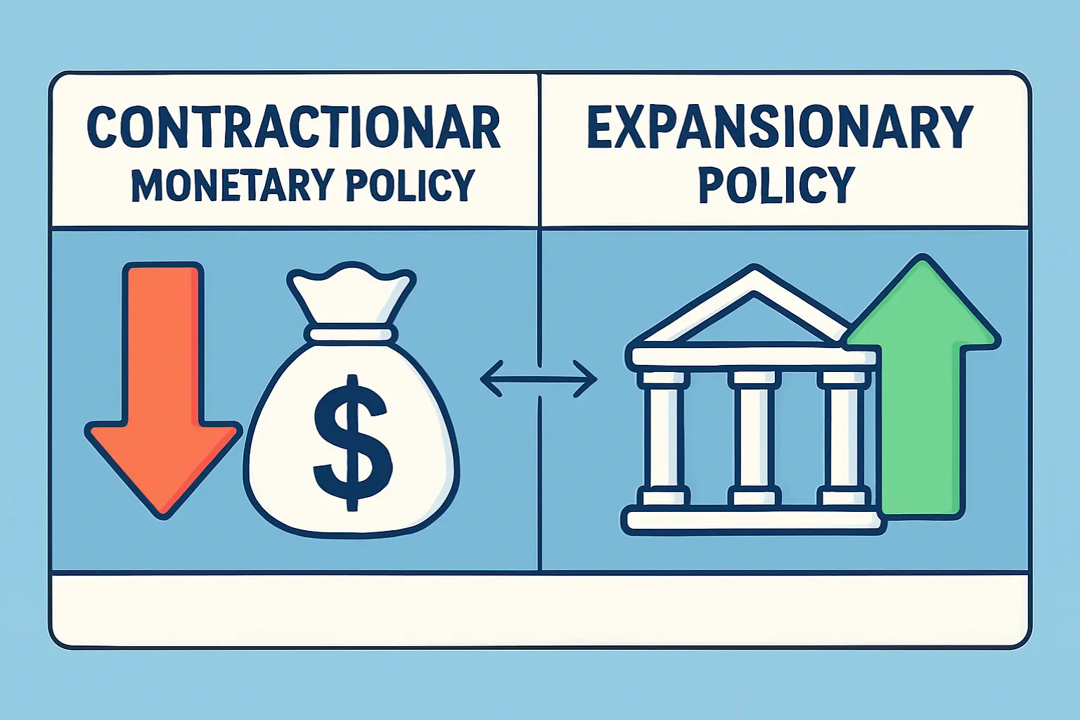 Picture showing expansionary and contractionary policy