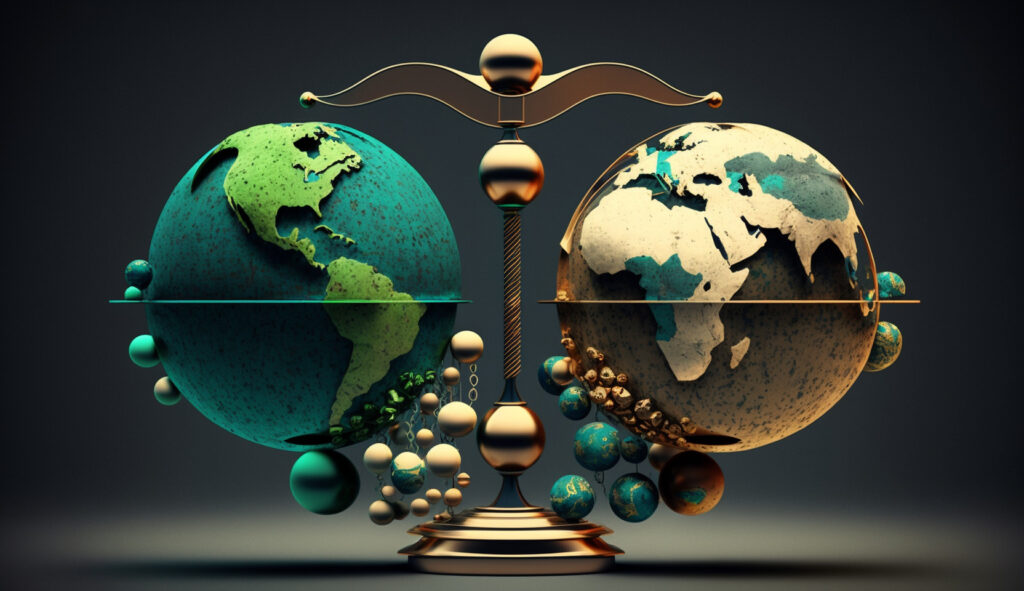 Two globes in balance, International Parity Conditions